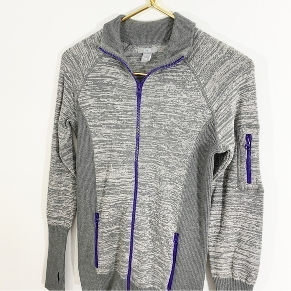 SKYR Gray Full‎ Zip Sweater Jacket Knit Long Sleeve Medium - Picture 6 of 9